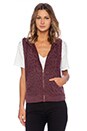 view 1 of 4 The Sleeveless Zip Hoodie in Garnet Leopard