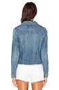 view 4 of 5 The Unfinished Hem Angeled Trucker Jacket in Blue Ocean