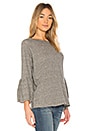 view 2 of 4 The Ruffle Sleeve Sweatshirt in Heather Grey