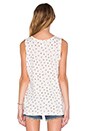 view 3 of 3 The Muscle Tank in Dirty White Rose Ditsy