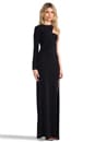 view 2 of 5 One Shoulder Long Sleeve Gown in Jet