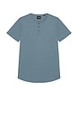 view 4 of 4 AO Henley Tee in Cadet Blue