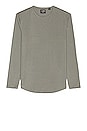 view 1 of 3 Long Sleeve Crew Curve Hem T-Shirt in Sage