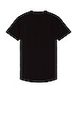 view 2 of 3 Henley Curve Hem T-Shirt in Black