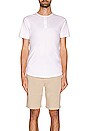 view 3 of 3 Henley Curve-Hem T-Shirt in white