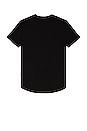 view 2 of 3 V-Neck Curve Hem T-Shirt in black