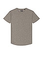 view 1 of 3 Crew Curve Hem T-Shirt in Heather Grey