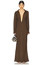 view 1 of 4 Isla Deep V Gown in Chocolate