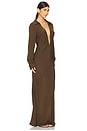 view 3 of 4 Isla Deep V Gown in Chocolate