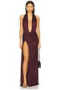 view 1 of 4 Selene Plunge Jersey Gown in Plum
