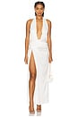 view 1 of 4 VESTIDO DE MALHA COM DECOTE PROFUNDO SELENE in White