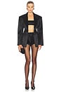 view 5 of 5 Silk Wool Satin Blazer in Black