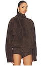 view 2 of 4 Anton Suede Bomber Jacket in Dark Brown