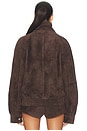 view 3 of 4 Anton Suede Bomber Jacket in Dark Brown