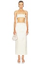 view 5 of 6 Irene Wool Silk Duchesse Midi Skirt in Ivory
