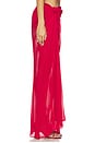 view 2 of 6 Florence Silk Georgette Knot Skirt in Red