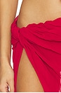 view 6 of 6 Florence Silk Georgette Knot Skirt in Red