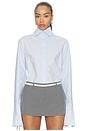 view 1 of 4 High Neck Poplin Shirt in Powder Blue