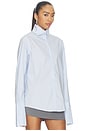 view 2 of 4 High Neck Poplin Shirt in Powder Blue