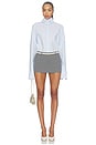view 5 of 4 High Neck Poplin Shirt in Powder Blue