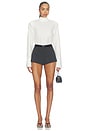 view 5 of 4 Tie Back Poplin Shirt in White