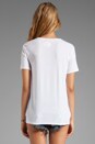 view 2 of 3 Oversized Scoop Neck Pocket Tee in White