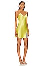 view 2 of 3 Mini Slip Dress in Chartreuse