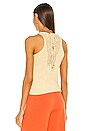 view 3 of 4 Cotton Crochet Beaded Tank in Yellow & White Heather
