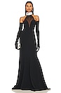 view 1 of 4 x REVOLVE Crystal Halter Gown With Gloves in Black