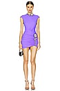 view 1 of 5 Crystal Rose Ruched Mini Dress in Purple & Silver