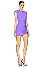 view 2 of 5 Crystal Rose Ruched Mini Dress in Purple & Silver