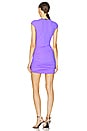 view 4 of 5 Crystal Rose Ruched Mini Dress in Purple & Silver