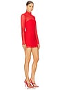 view 2 of 4 Macrame Long Sleeve Mini Dress in Red