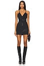 view 1 of 4 Rhinestone Feather Cami Mini Denim Dress in Black