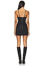 view 3 of 4 Rhinestone Feather Cami Mini Denim Dress in Black