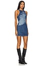 view 2 of 3 Feather Print Denim Mini Dress in Indigo