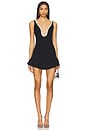 view 1 of 4 Crystal Neckline Mini Dress in Black & Silver