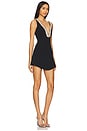 view 2 of 4 Crystal Neckline Mini Dress in Black & Silver