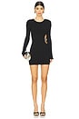 view 1 of 5 Crystal Buckle Side Cut Out Dress in Black & Silver