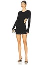 view 3 of 5 Crystal Buckle Side Cut Out Dress in Black & Silver
