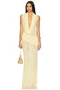 view 1 of 3 Plunge Neckline Sleeveless Gown in Yellow