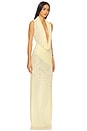 view 2 of 3 Plunge Neckline Sleeveless Gown in Yellow