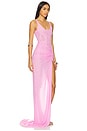 view 2 of 4 Ruched Mesh Gown in Pink