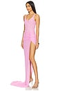 view 3 of 4 Ruched Mesh Gown in Pink