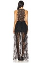 view 4 of 5 Open Side Lace Ruffle Gown in Black