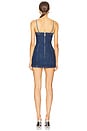 view 3 of 4 Crystal Buckle Detail Mini Denim Dress in Indigo