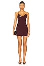 view 1 of 5 Crystal Embroidered Mini Dress in Burgundy