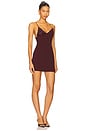 view 2 of 5 Crystal Embroidered Mini Dress in Burgundy