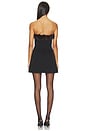 view 3 of 3 Faux Fur Trim Strapless Mini Dress in Black & Brown