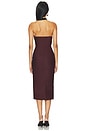 view 3 of 4 Payette Embroidered Neckline Halter Dress in Burgundy